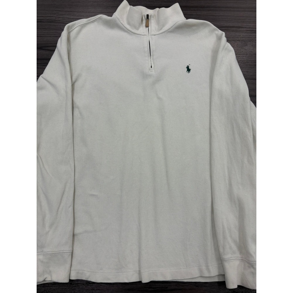 Polo Ralph Lauren Estate Rib Quarter Zip Pullover XL White